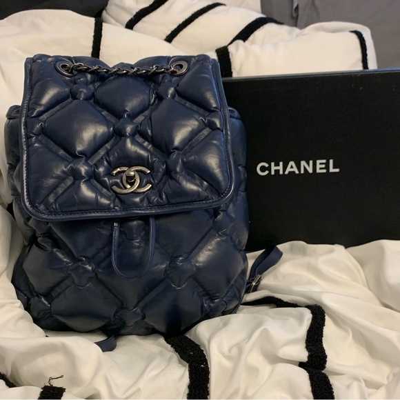 Chanel Quilted Chesterfield Backpack - Black Backpacks, Handbags